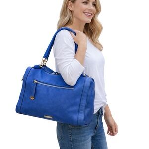 Urban Expressions Vegan Leather Royal Blue Satchel